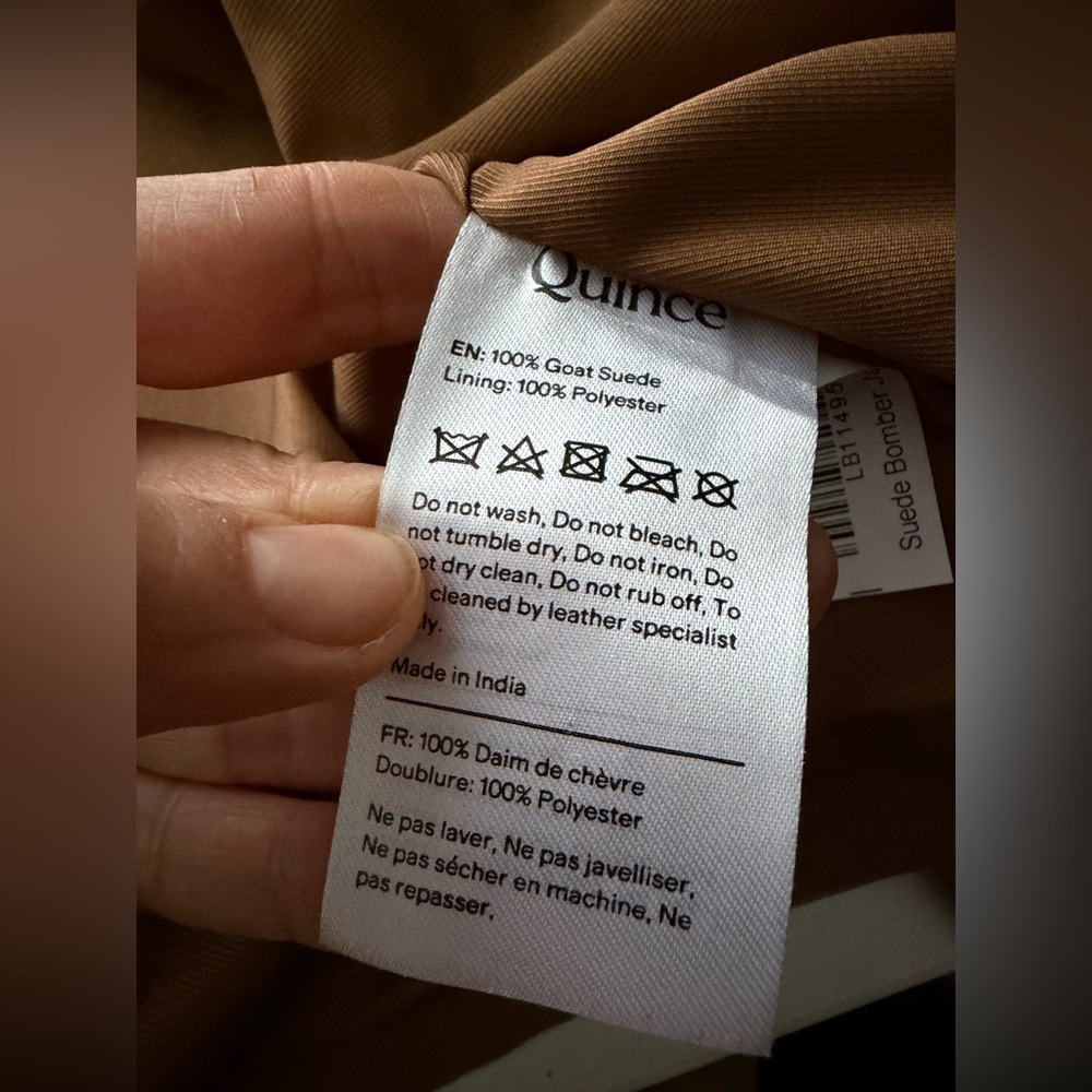 Quince 100% Suede Biker Jacket in XS pecan brown - Picture 7 of 17
